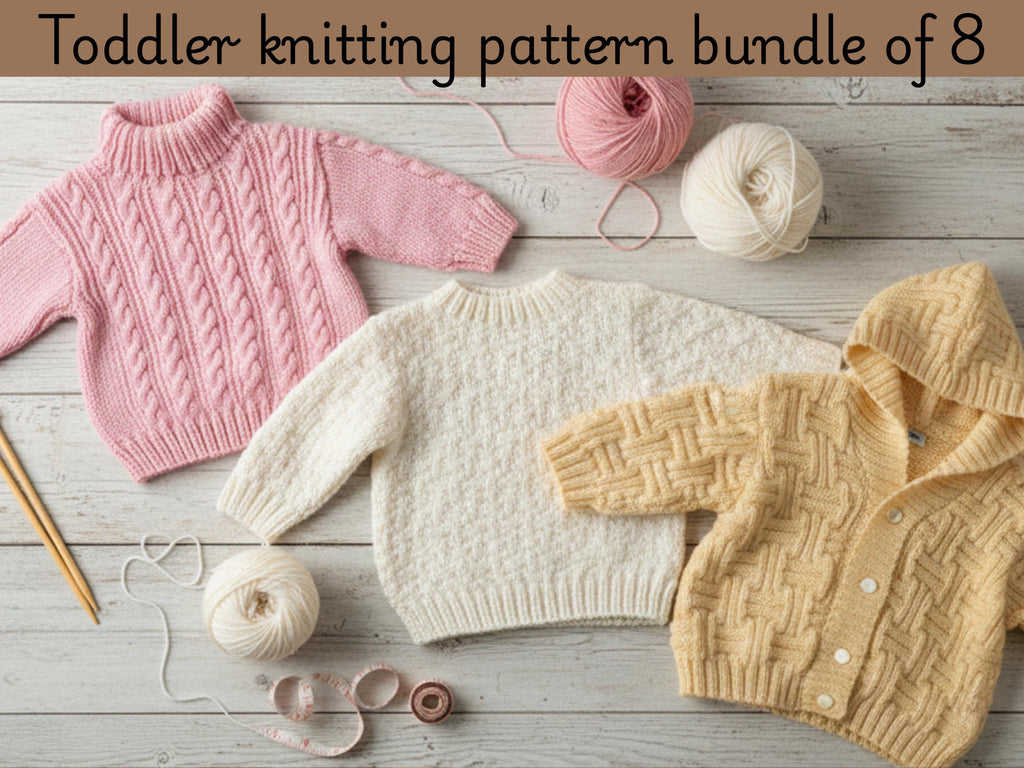baby knitting patterns-Bundle of 8 vintage  patterns