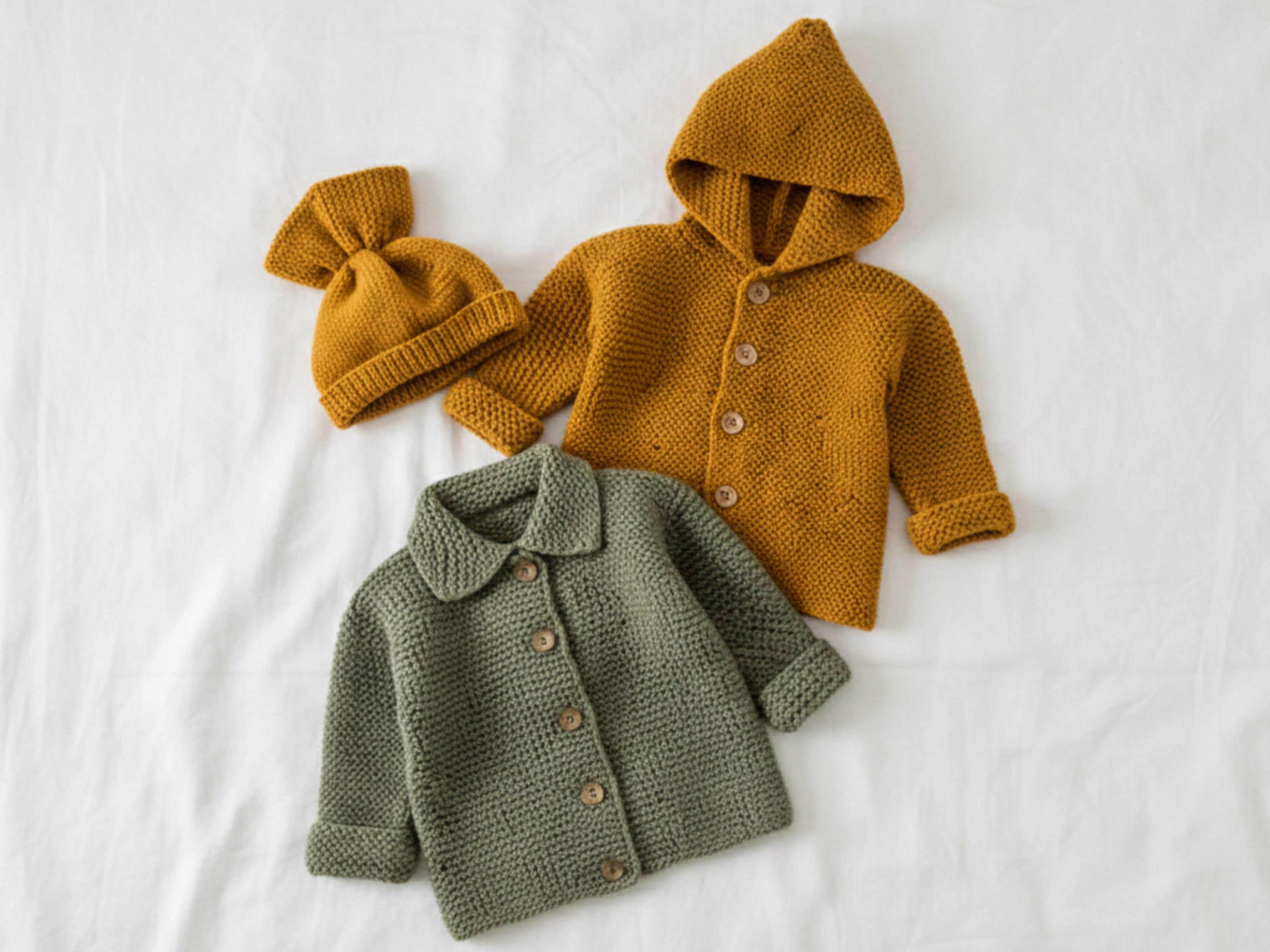 Vintage Baby Knitting Pattern: Jacket, Hood & Hat Set (PDF Download)