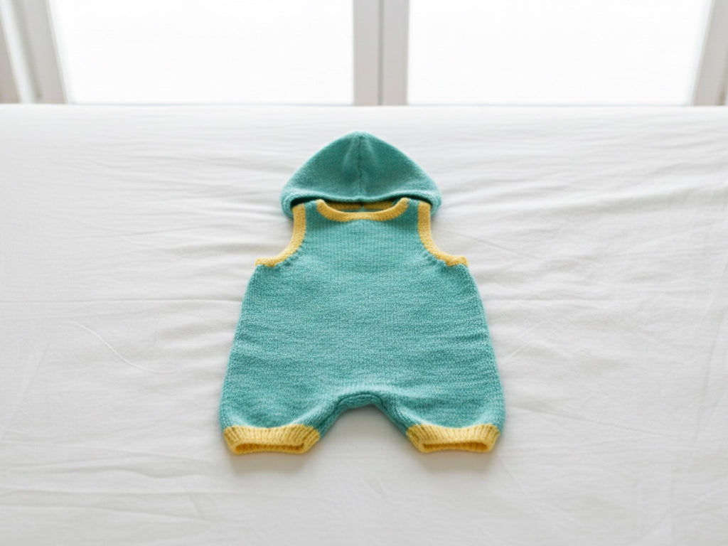 Easy baby Knitting Pattern – Baby 4-Piece Dungarees Set – DK Yarn – 16–20" Chest-DK8PLY