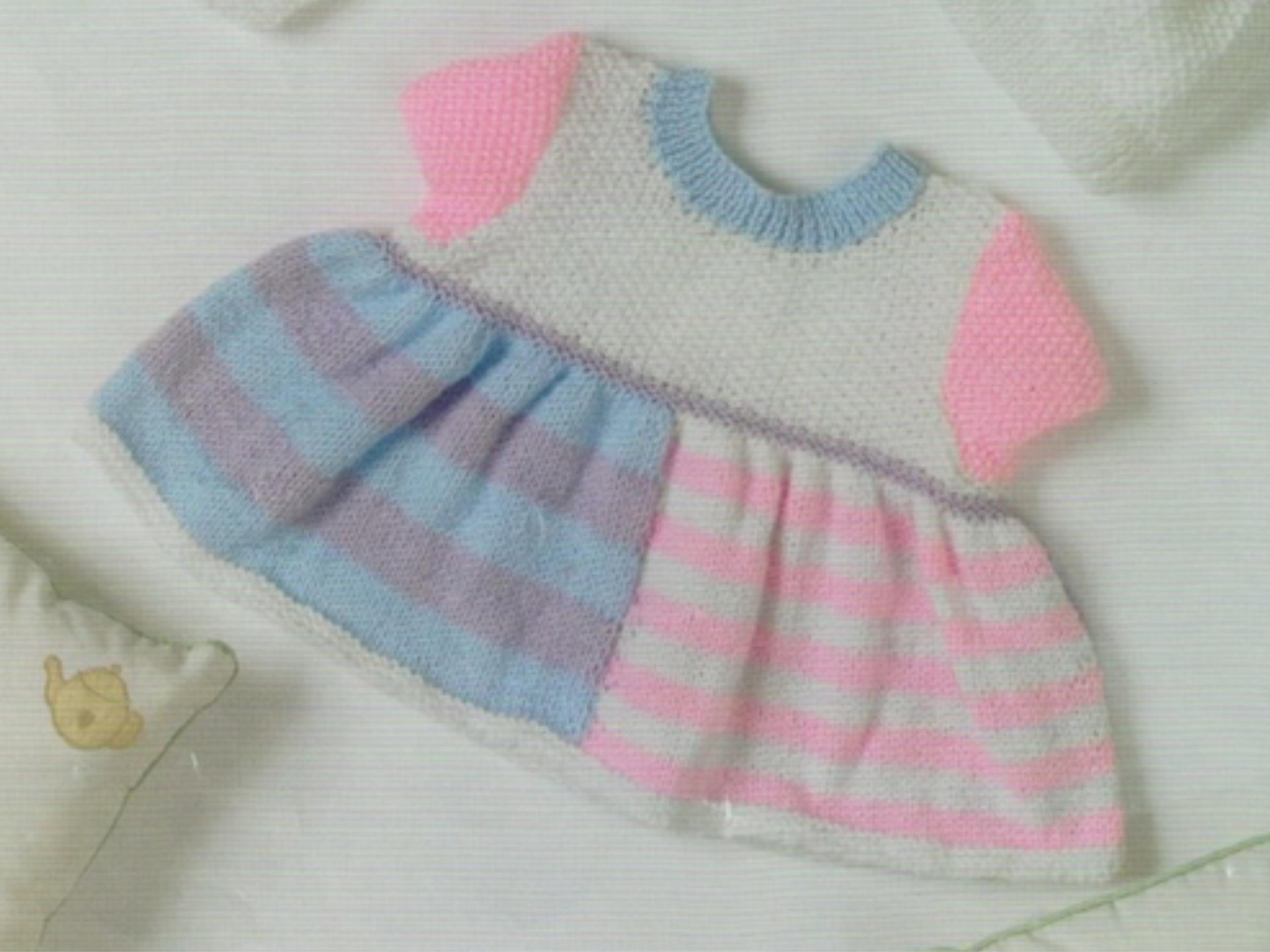 Vintage Style Baby Knitting Pattern | Lacy Dress,cardigan and hat 0-12months (PDF Download)
