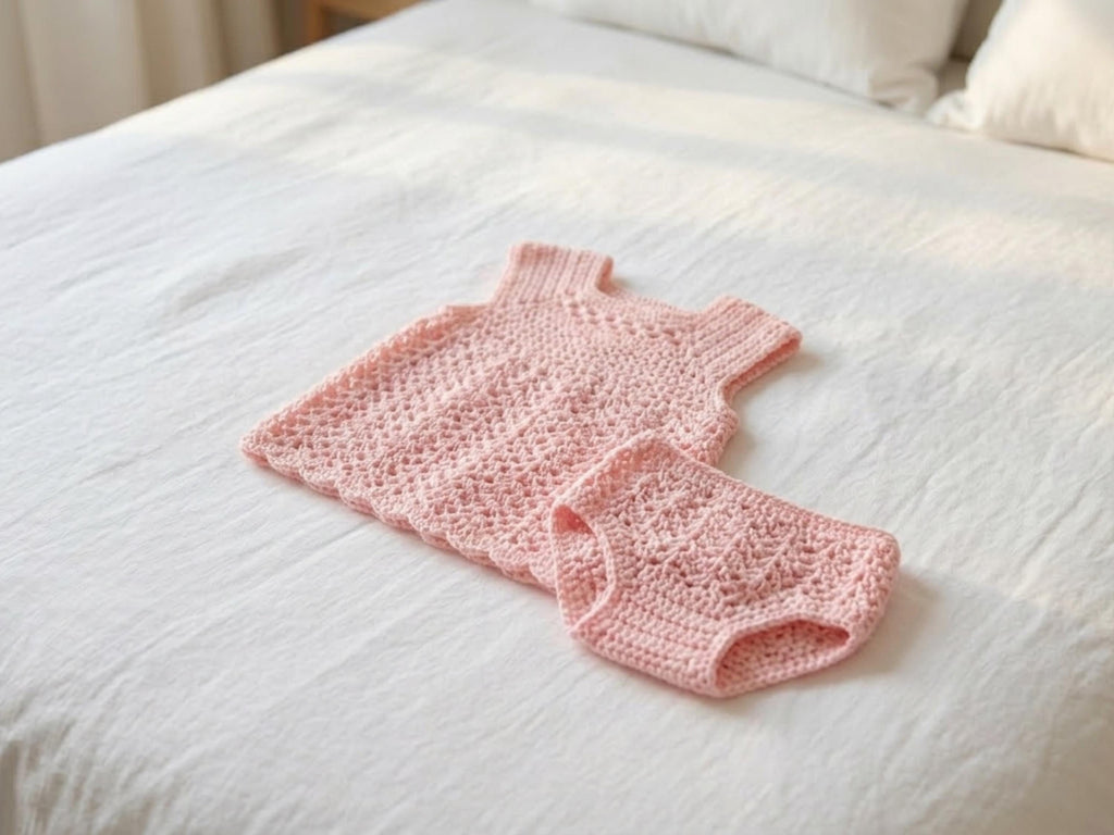 Vintage Baby Girl Crochet Layette Pattern – Dress, Coat, Bonnet (PDF Instant Download)