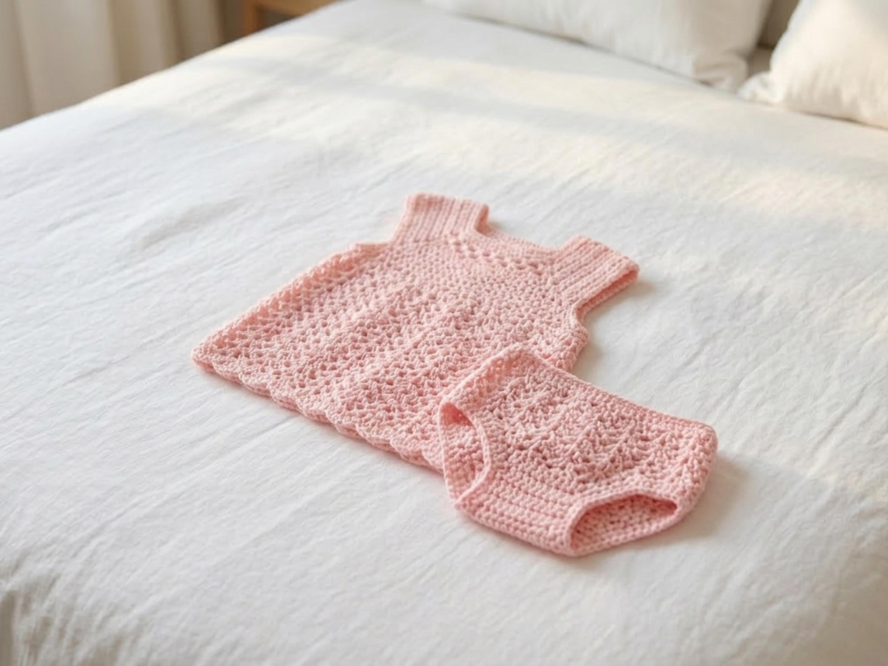 Vintage Baby Girl Crochet Layette Pattern – Dress, Coat, Bonnet (PDF Instant Download)
