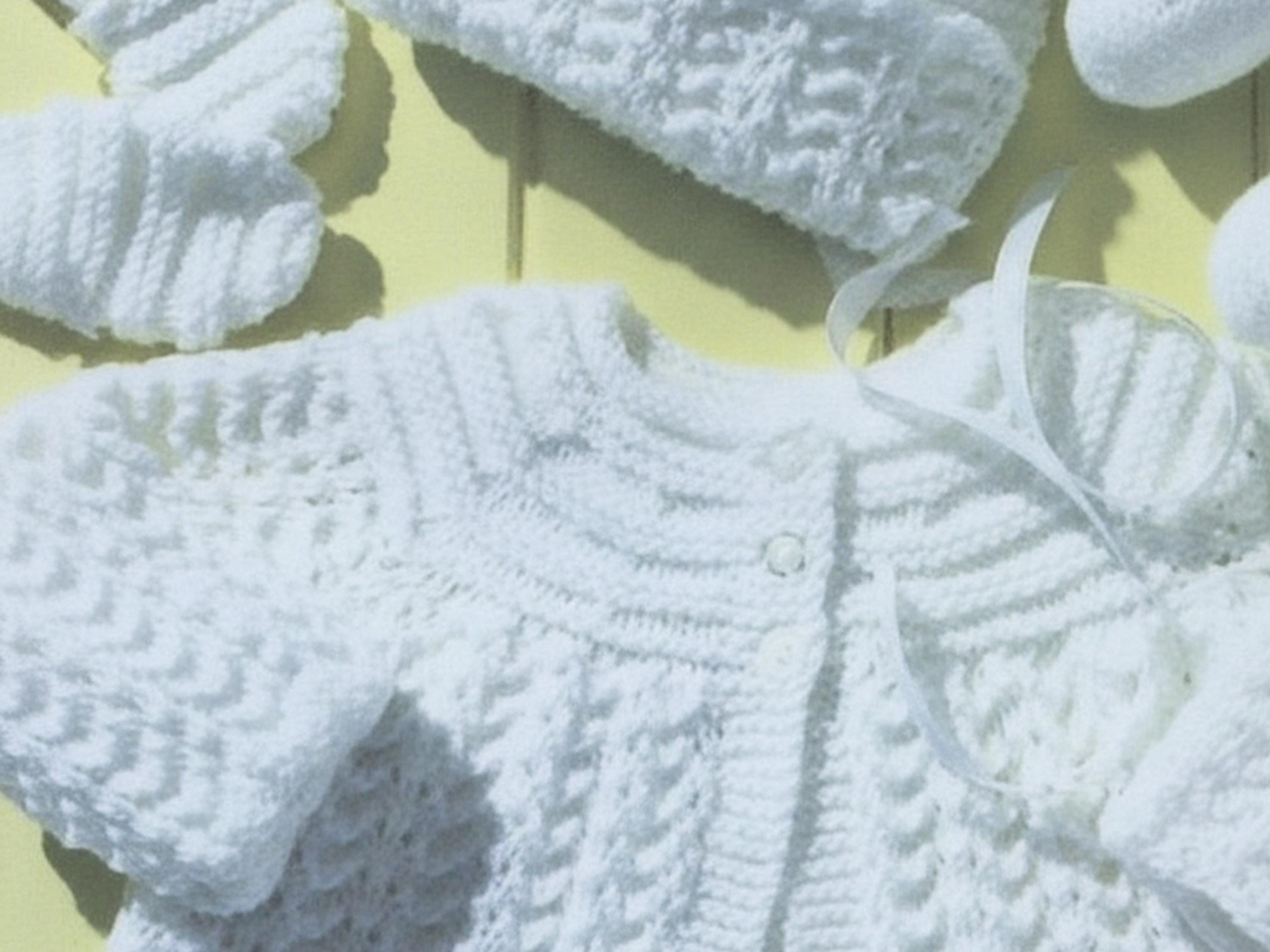 SALE *Baby Knitting Pattern PDF - Matinee coat/Jacket, Mitts, Bonnet and Booties DK