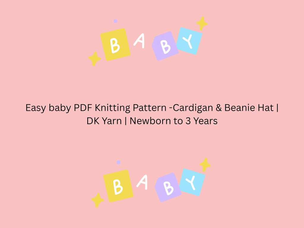 knitting patterns for 2yr old girls Baby Knitting Pattern Cardigan, Beanie Hat with Flowers (Digital Download)