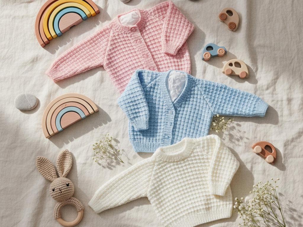 Baby Cardigan Knitting Pattern – DK Double Knit, Sizes 12-22 (PDF Pattern)