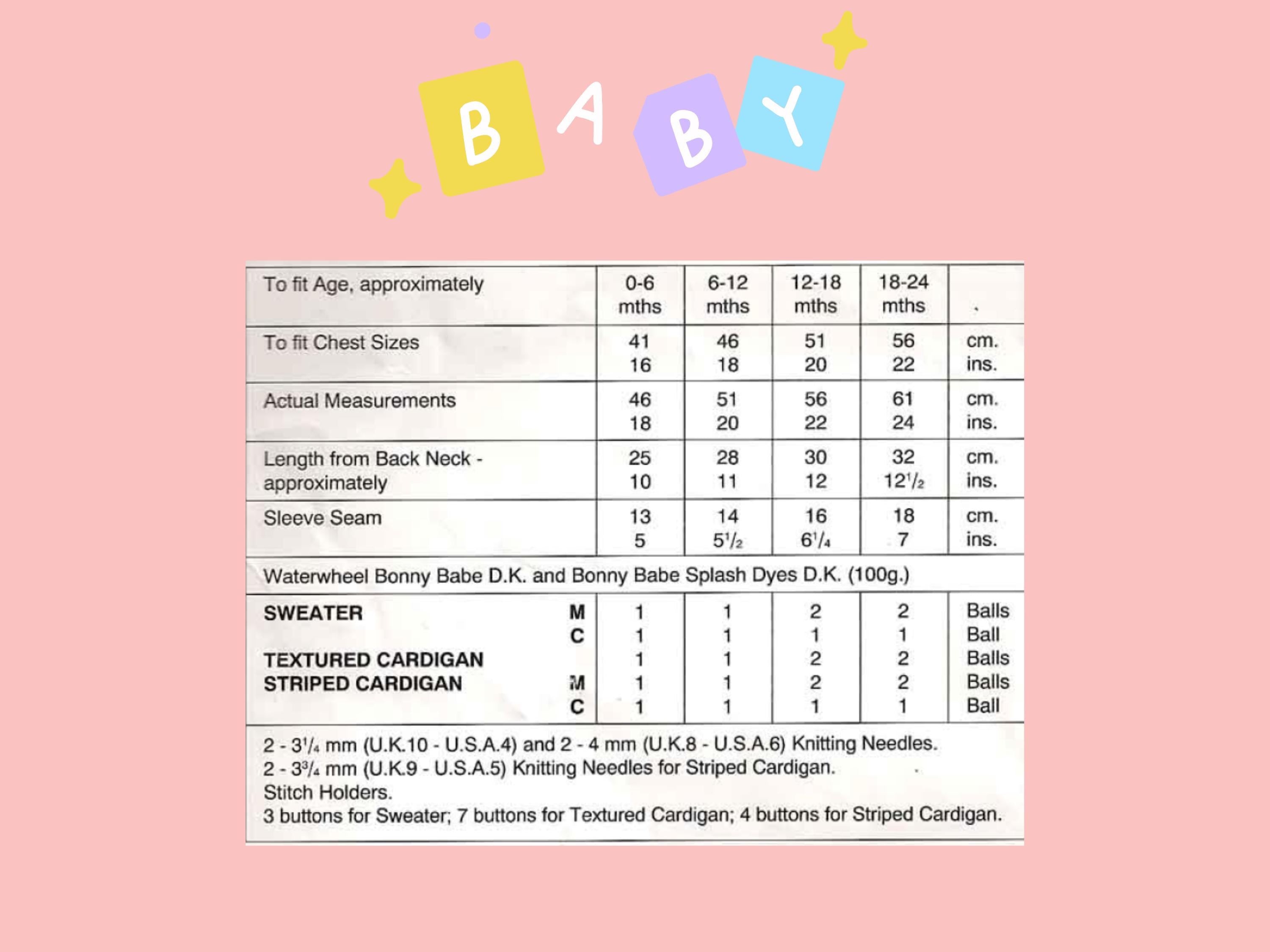 RETIREMENT SALE *Easy Knit Baby Cardigan Sweater Pattern (DK Weight, 0-24 Months)