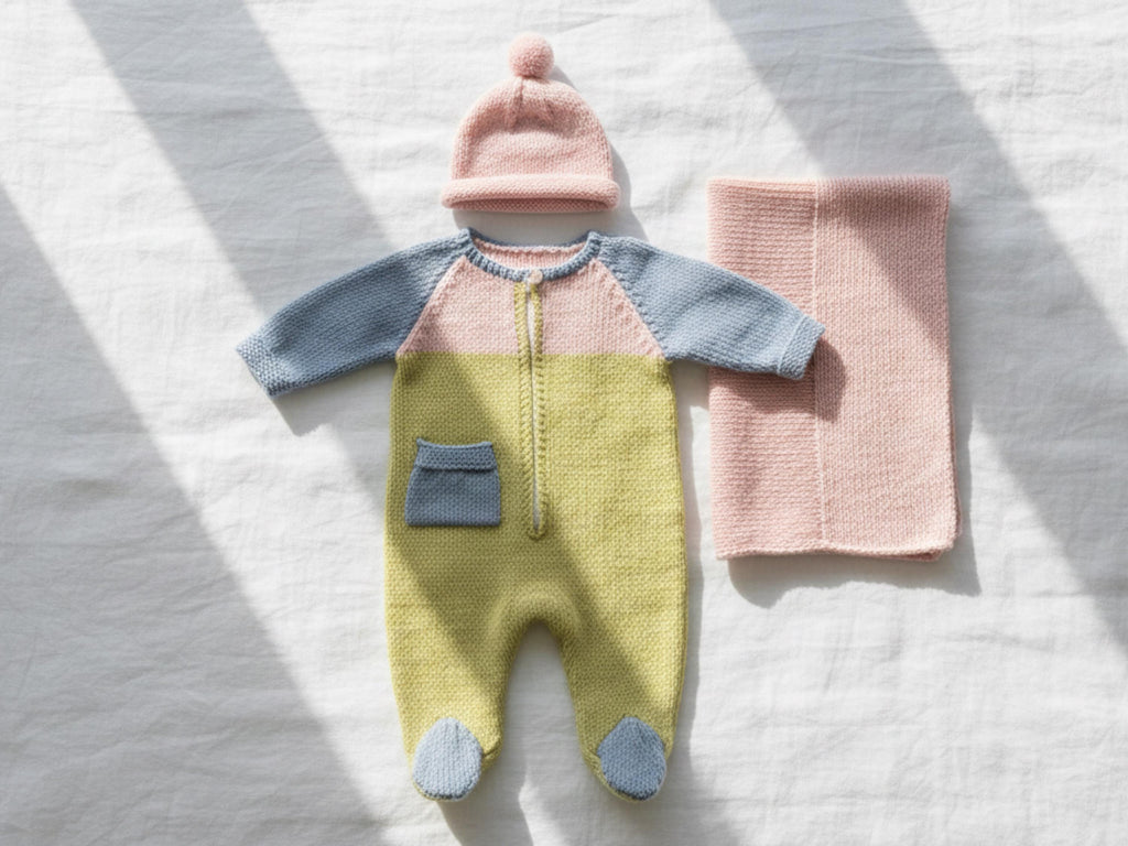 Baby Romper Sleepsuit Knitting Pattern, DK Jumpsuit,Sleeping bag all in one    (PDF Pattern