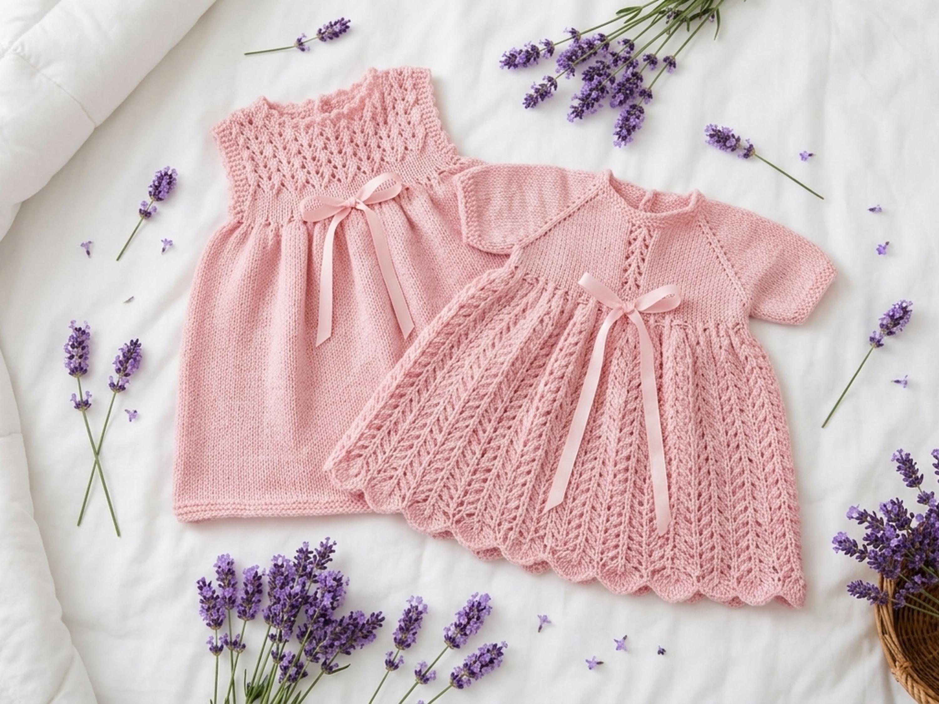 Baby Girl Knitting Pattern-Baby Knitted Dress, Baby Knitting Pattern, Child Knitting Pattern, PDF instant  ,Lace dress Pattern-DK 4ply
