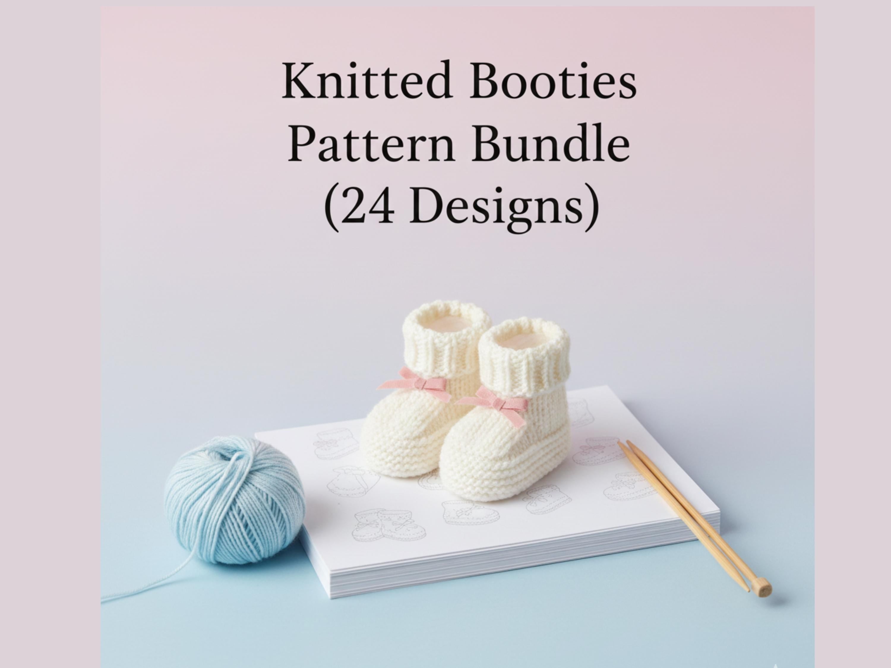 RETIREMENT SALE *24 Knitted Baby Booties Patterns Bundle, Beginner Friendly (PDF Download)