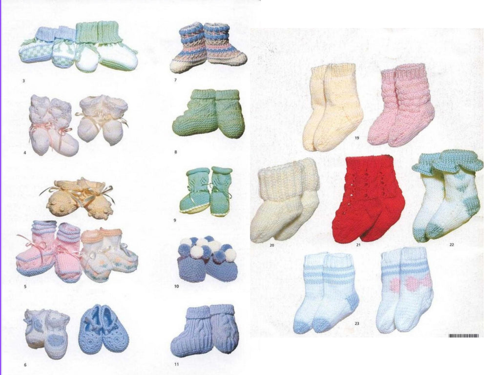 RETIREMENT SALE *24 Knitted Baby Booties Patterns Bundle, Beginner Friendly (PDF Download)