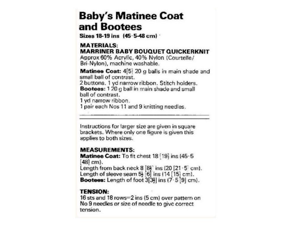 Matinee Jacket Dk Vintage Baby Matinee Coat and Bootees Knitting Pattern (PDF Download)-Preemie Matinee Coats Dk