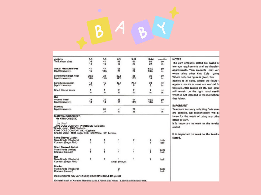Knitting Pattern for Girls Baby Knitting Pattern Set: Jacket, Hat, Blanket (DK Weight) (PDF Download)