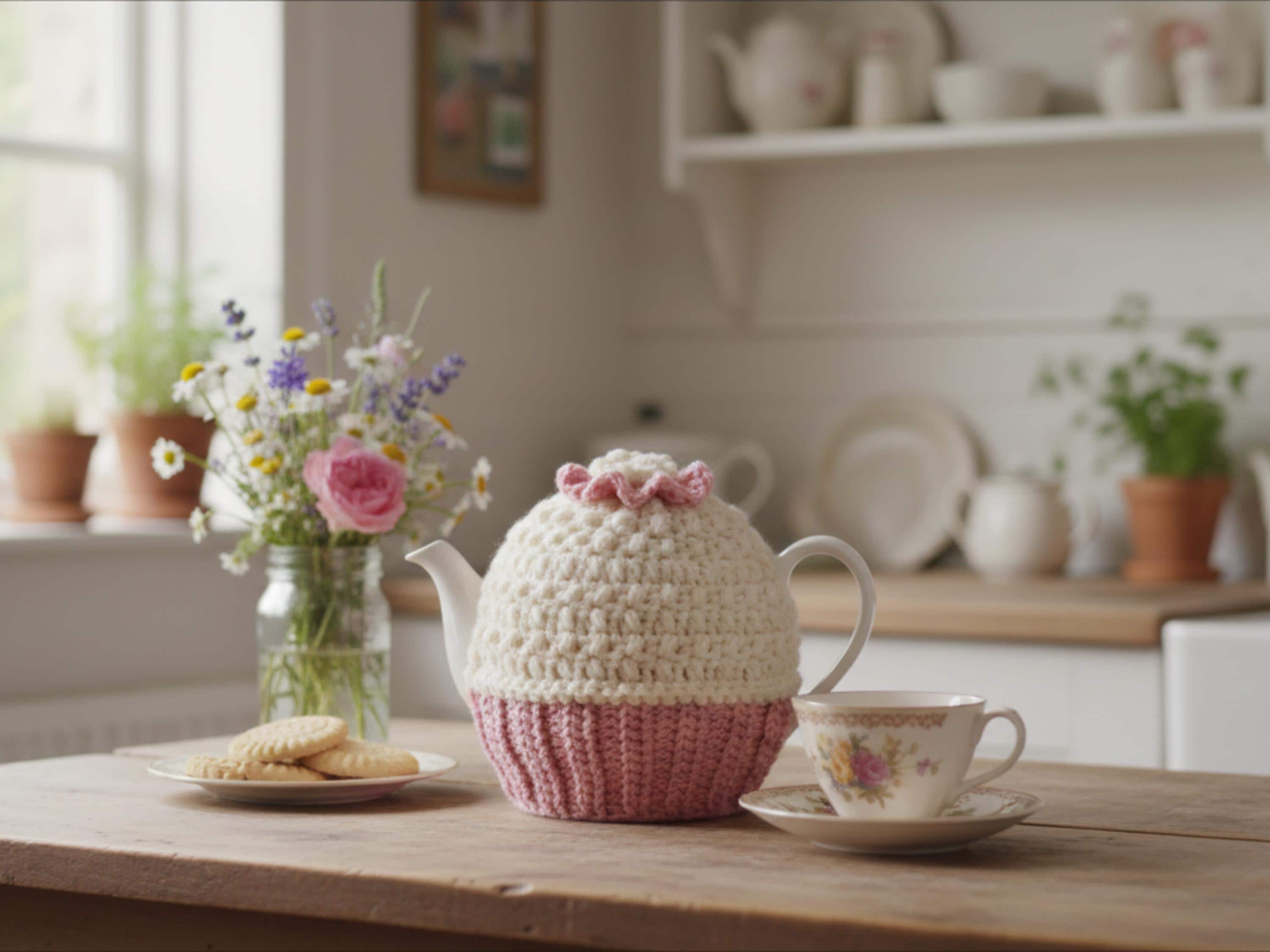 Vintage Shabby Chic Retro Handmade Crochet Tea Cosy pattern-Instant download-Crochet PDF