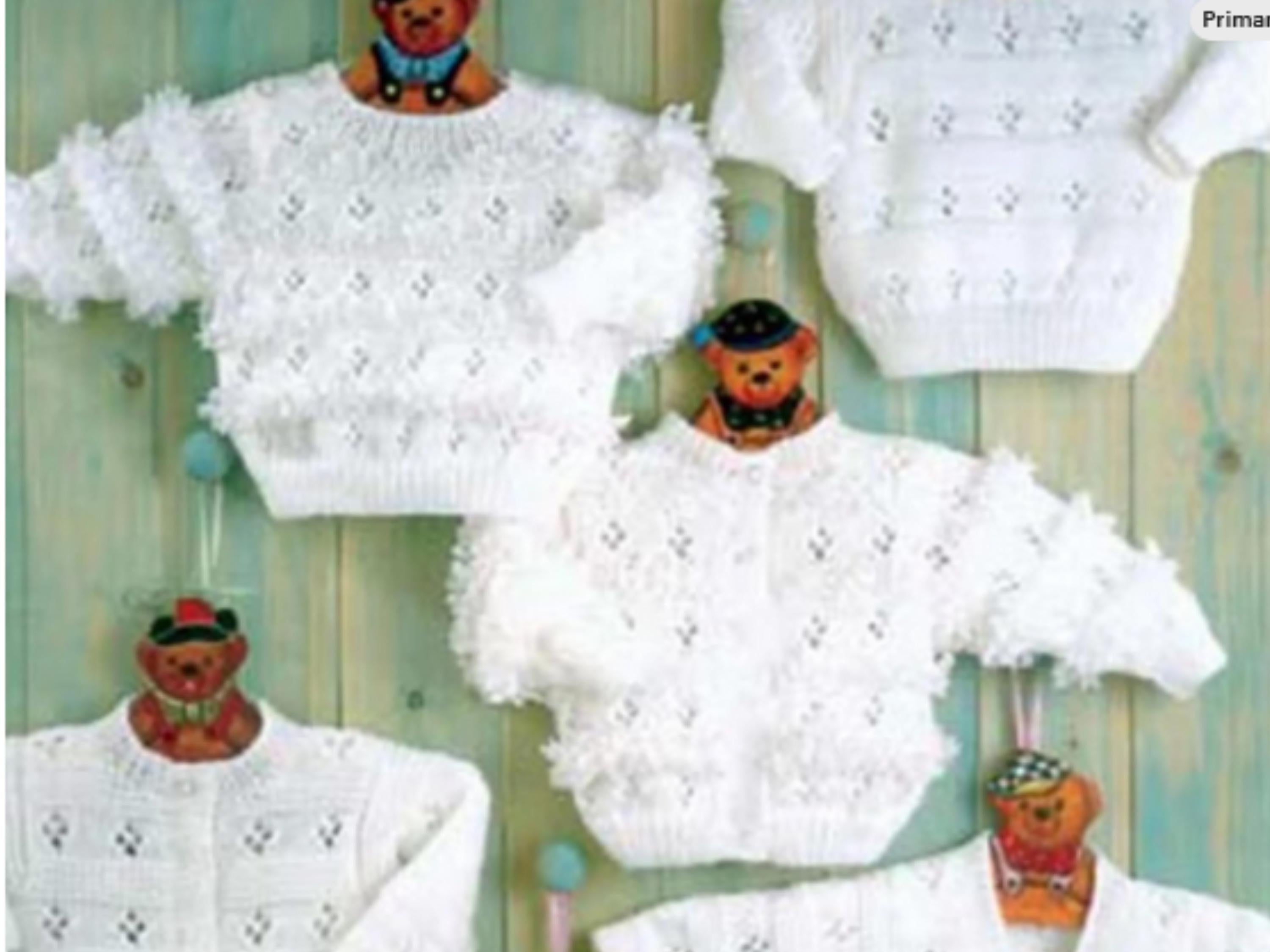 Vintage Baby Knitting Pattern Bundle: 6 Double Knit Cardigans & Sweaters (PDF Download)