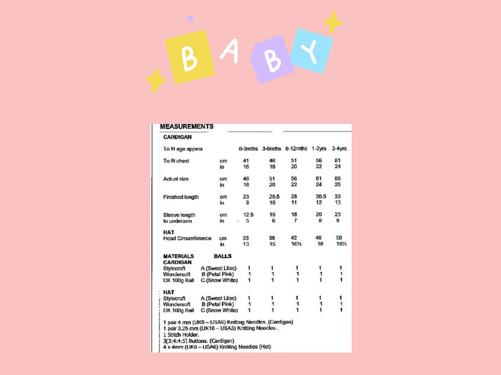 Baby Knitting Pattern: Cardigan and Hat Set (PDF Download)