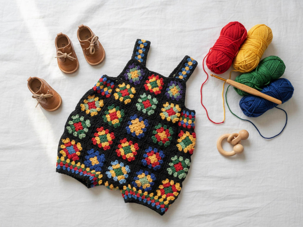 RETIREMENT SALE *Granny Square Overalls Crochet Pattern – Toddler Romper (English PDF)