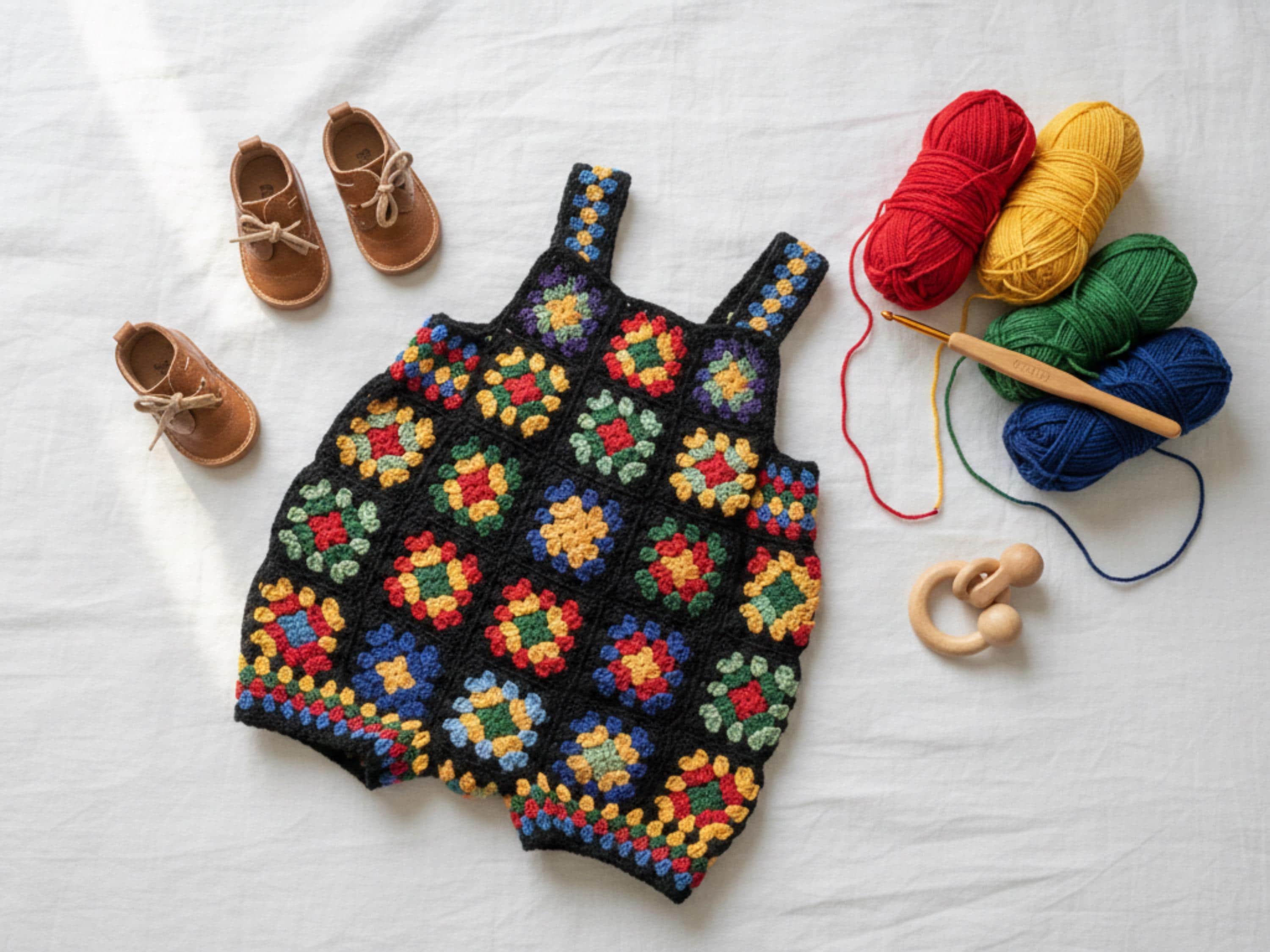 RETIREMENT SALE *Granny Square Overalls Crochet Pattern – Toddler Romper (English PDF)