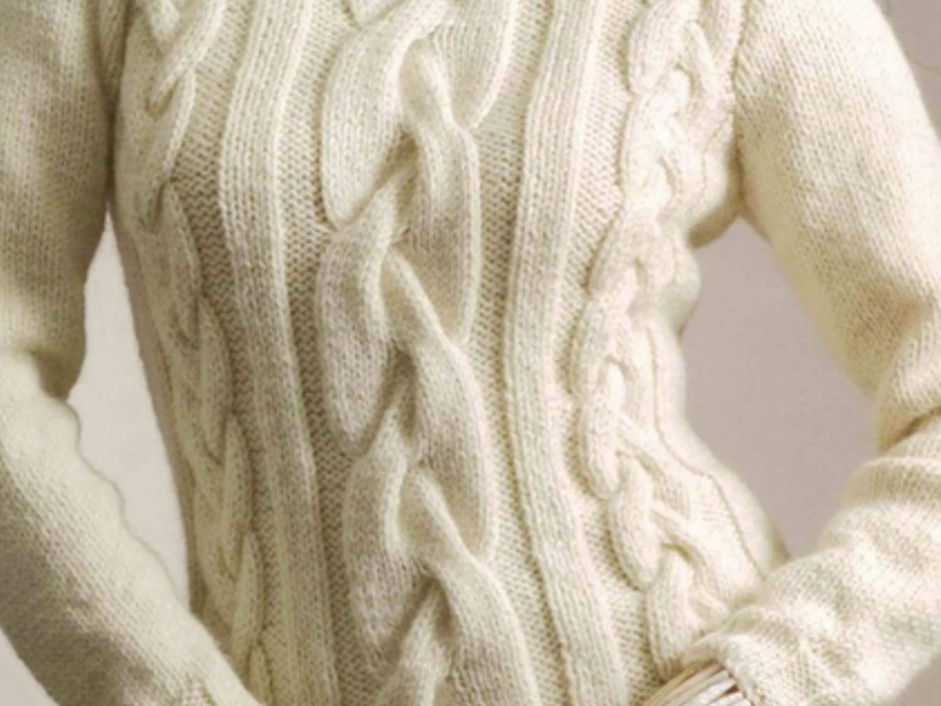 Bulky Cable Aran Sweater Knitting Pattern, Easy Knit, Women's Sizes (XXS-XL) (PDF Download)