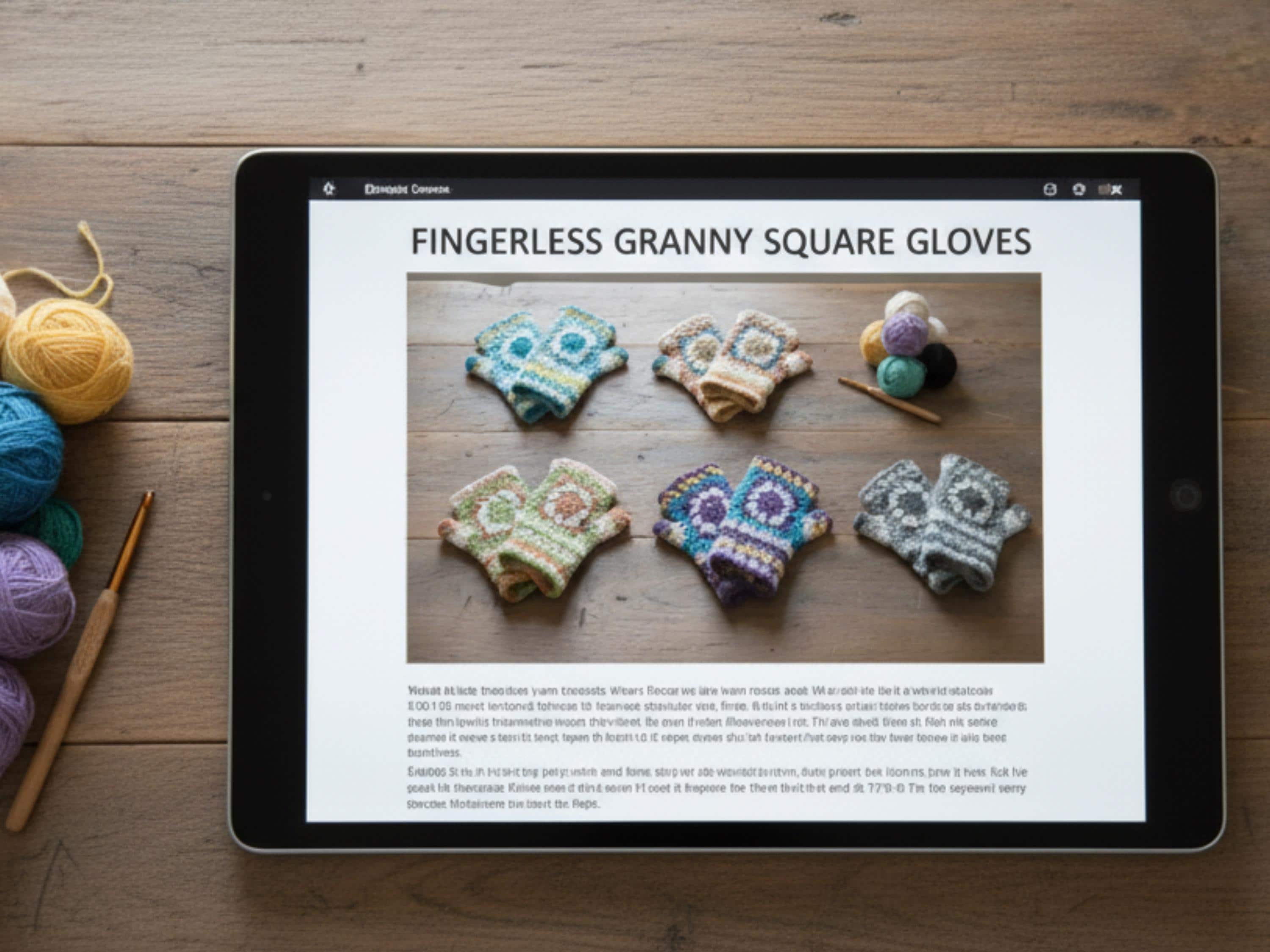 Granny Square Fingerless Gloves Crochet Pattern | Boho Mittens (PDF Download)