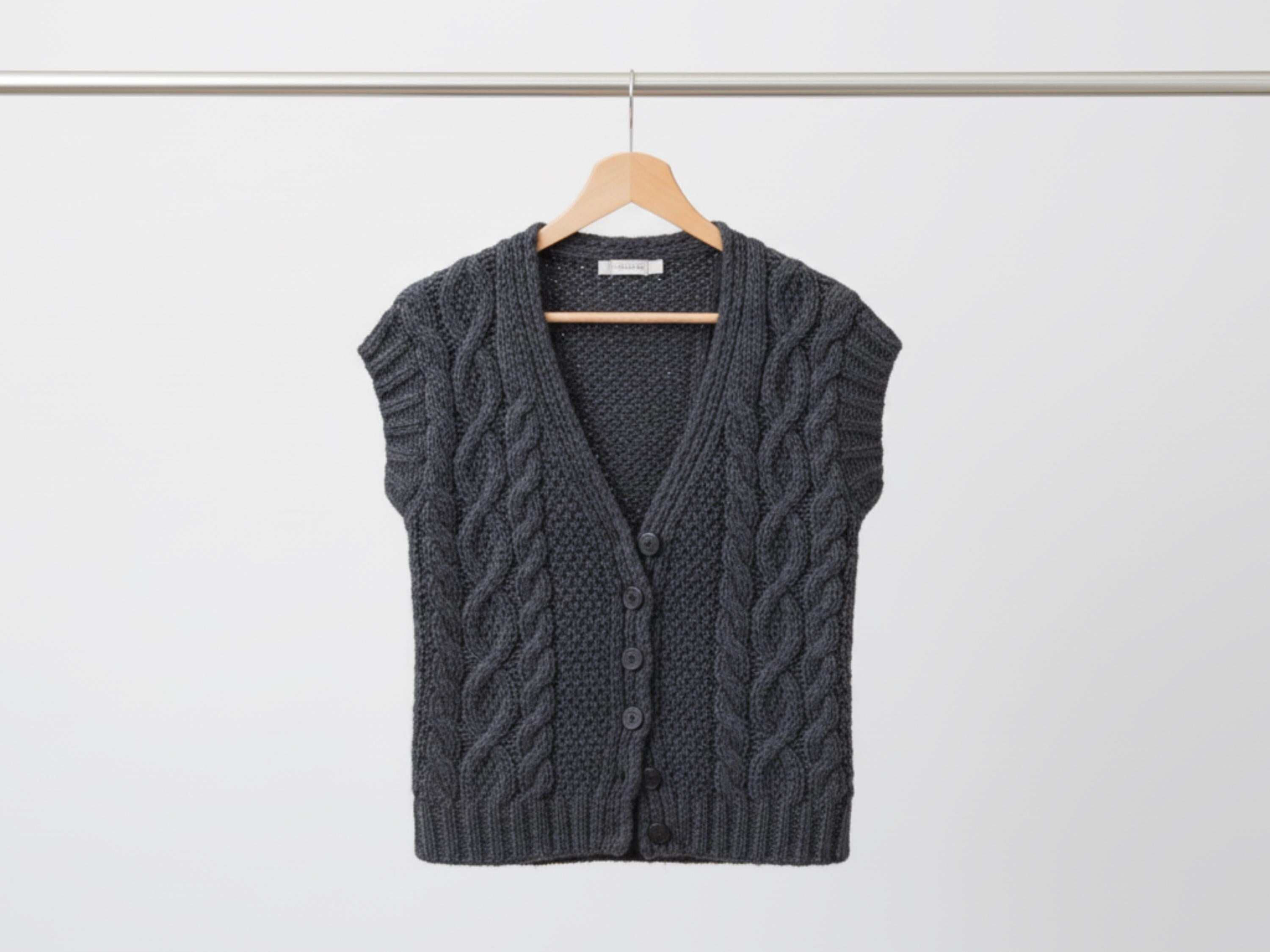 Aran Vest Knitting Pattern, Women's Cable Knit Sleeveless Sweater (PDF)