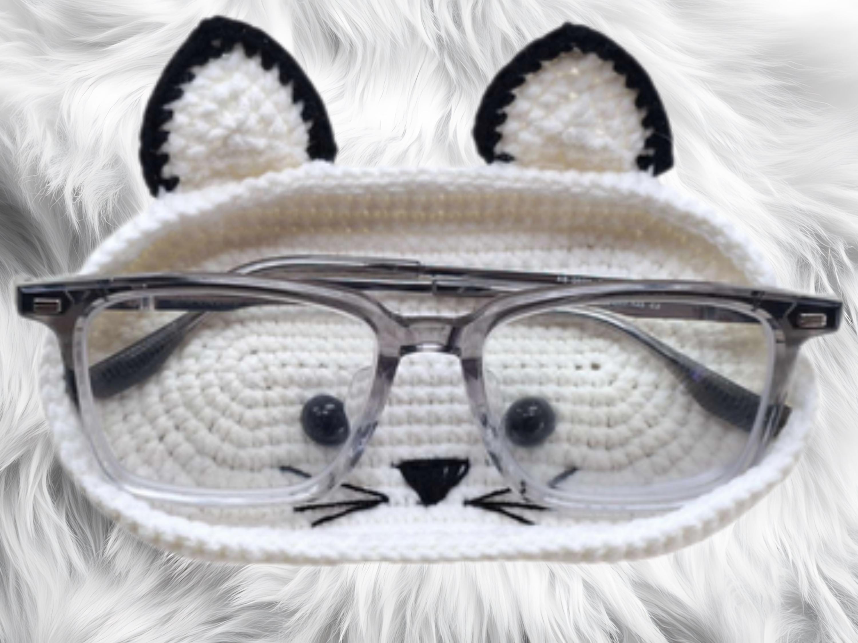 Crochet Animal Glasses Holder Patterns: Bear, Cat, Cow, Dog, Frog (PDF Pattern)