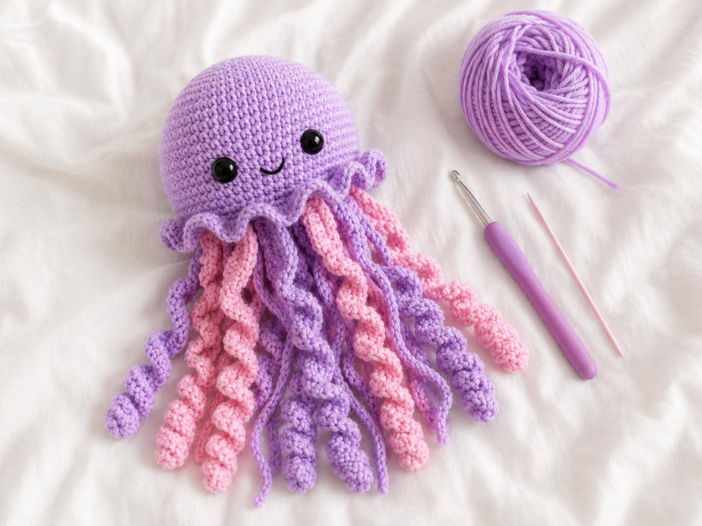 Crochet Jellyfish Pattern, Amigurumi Plush Tutorial (PDF Download)