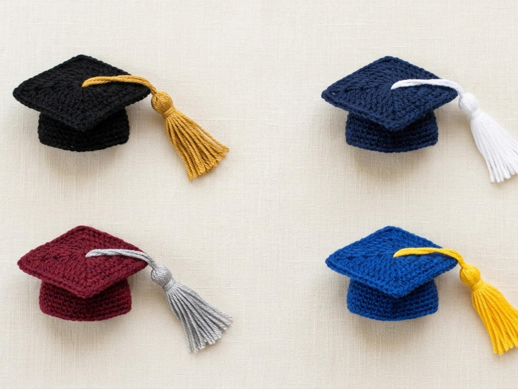 Crochet Graduation Cap Pattern, Class of 2026 Mortarboard, Beginner Keychain Ornament (PDF)