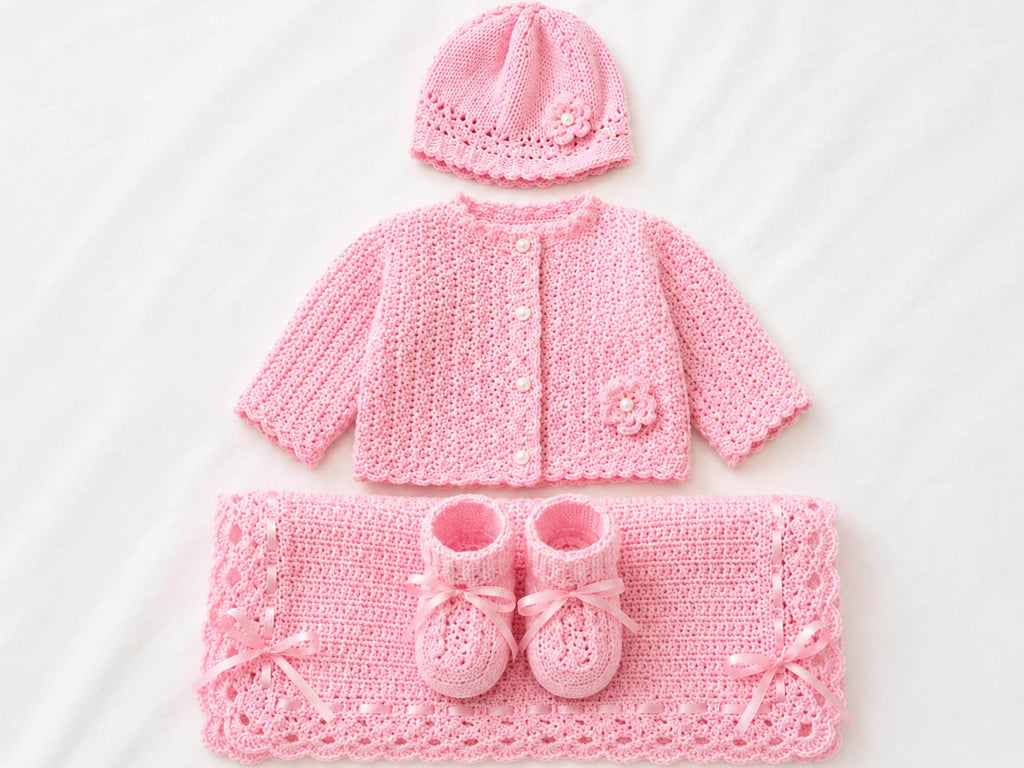 Baby Crochet Pattern Bundle – Blanket, Romper, Jacket, Hat (PDF Download)
