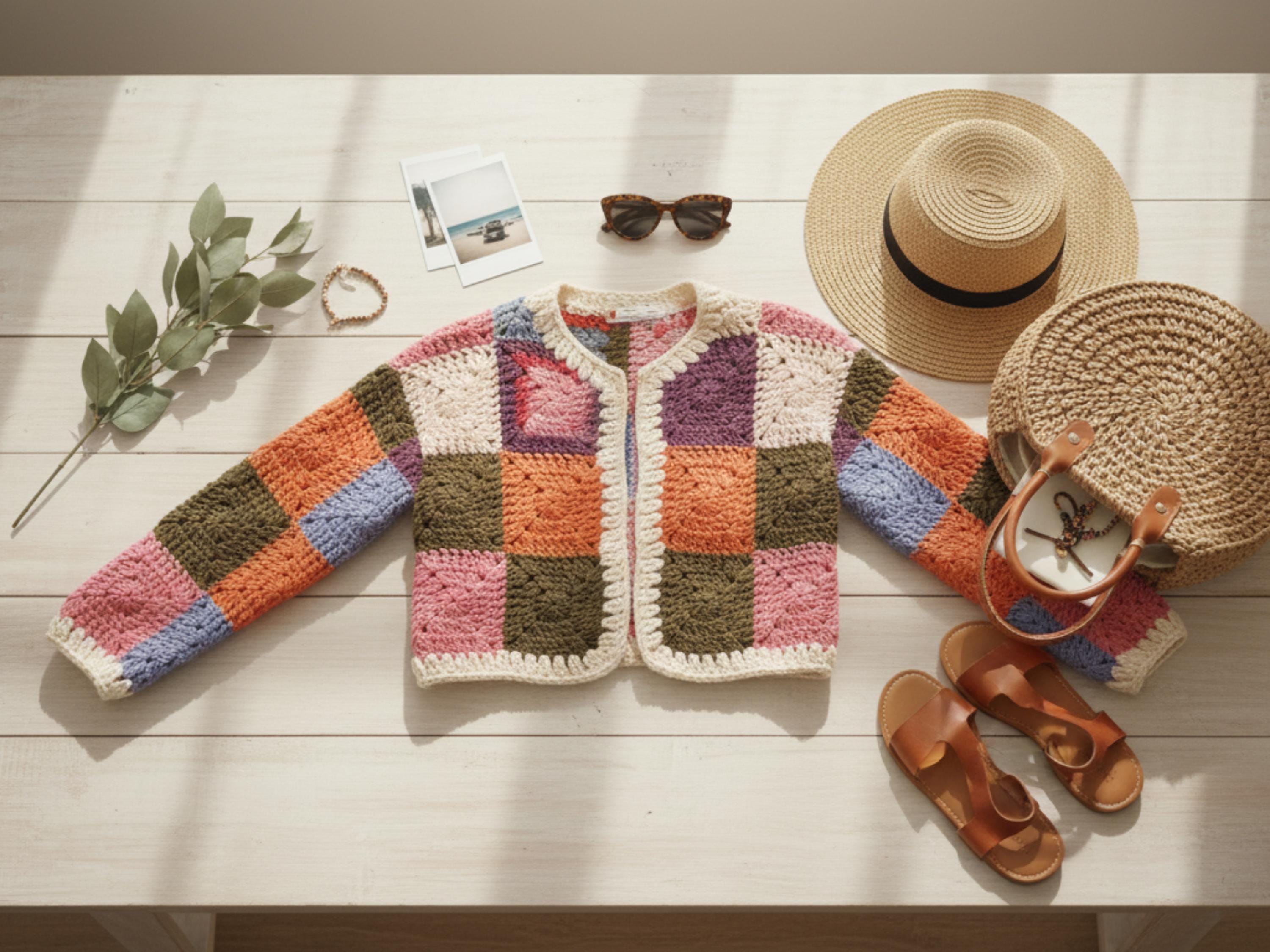 Womens crochet jacket modern pattern Crochet pattern Women’s  Granny Square Crochet Jacket (PDF Download)