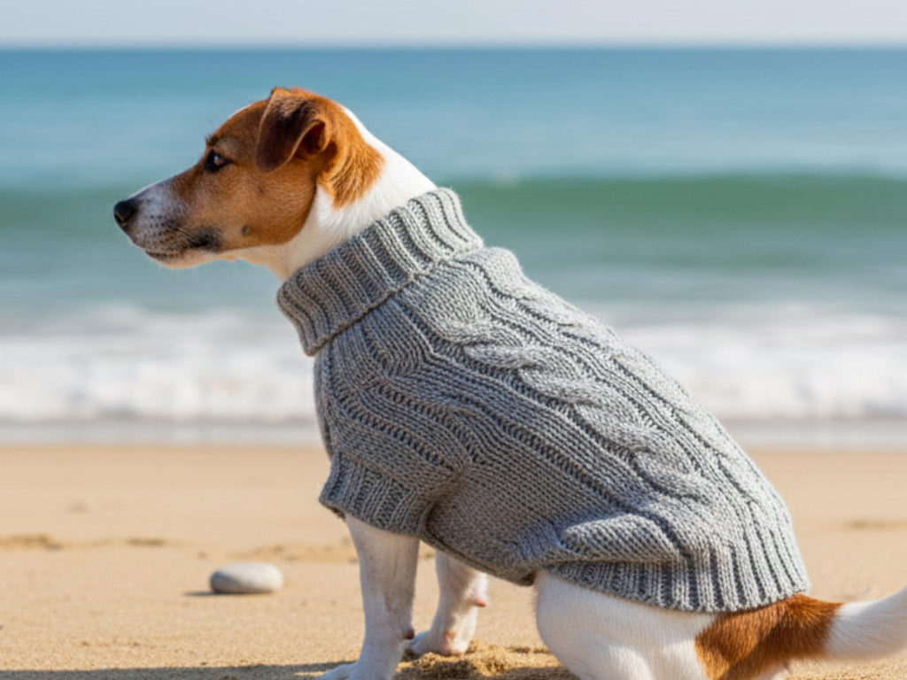 Dog Aran knit Sweater Pattern  (PDF Pattern)