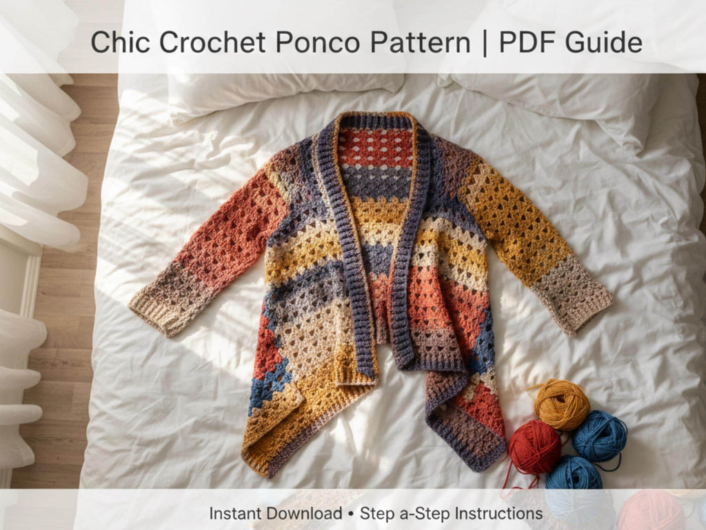 Vintage Crochet Maxi Coat Pattern, Elegant Drape, Summer Poncho (PDF Guide)