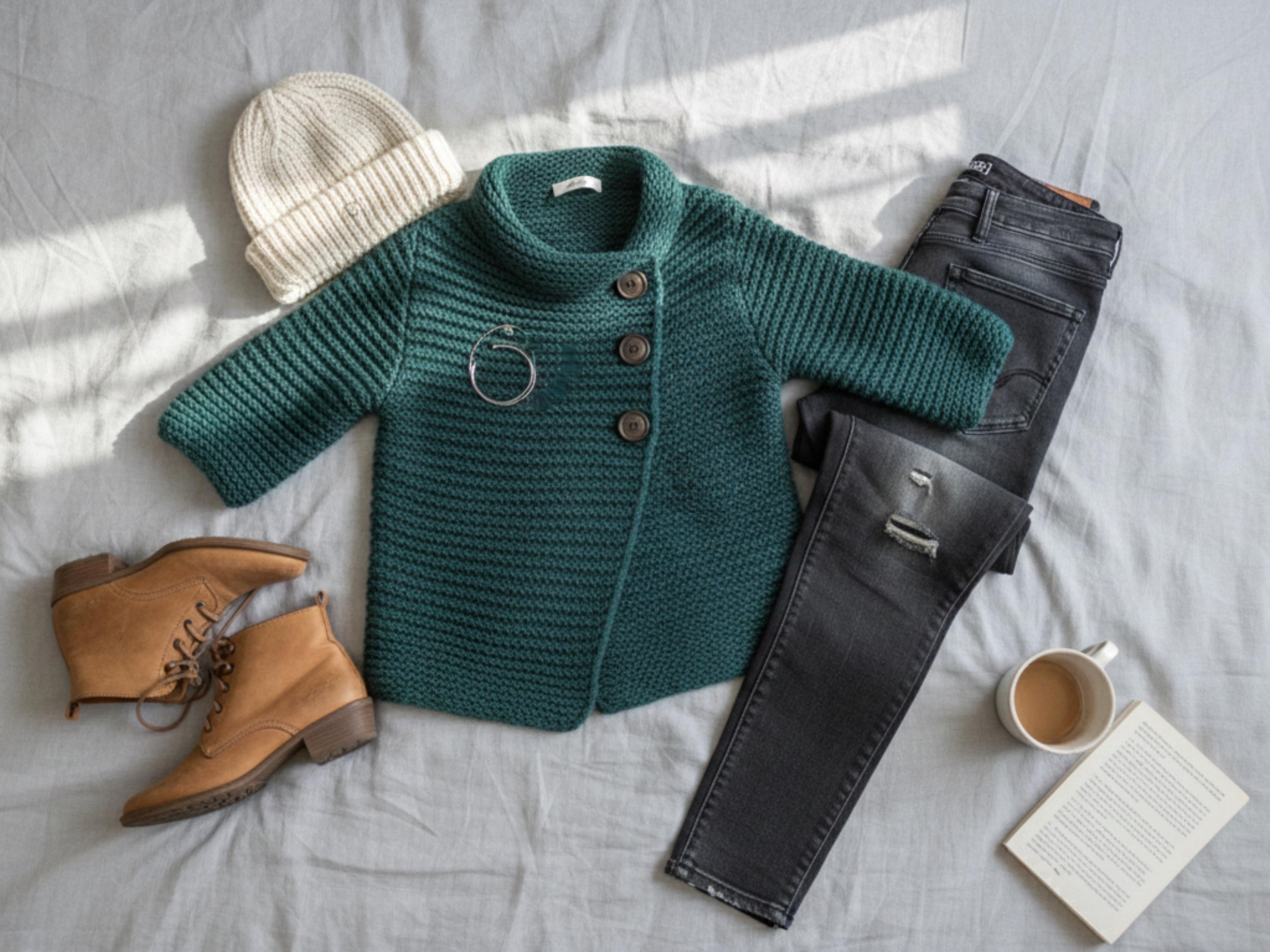 Women's Ribbed Jacket Cardigan Knitting Pattern – Short Sleeve Button Front (PDF Download)