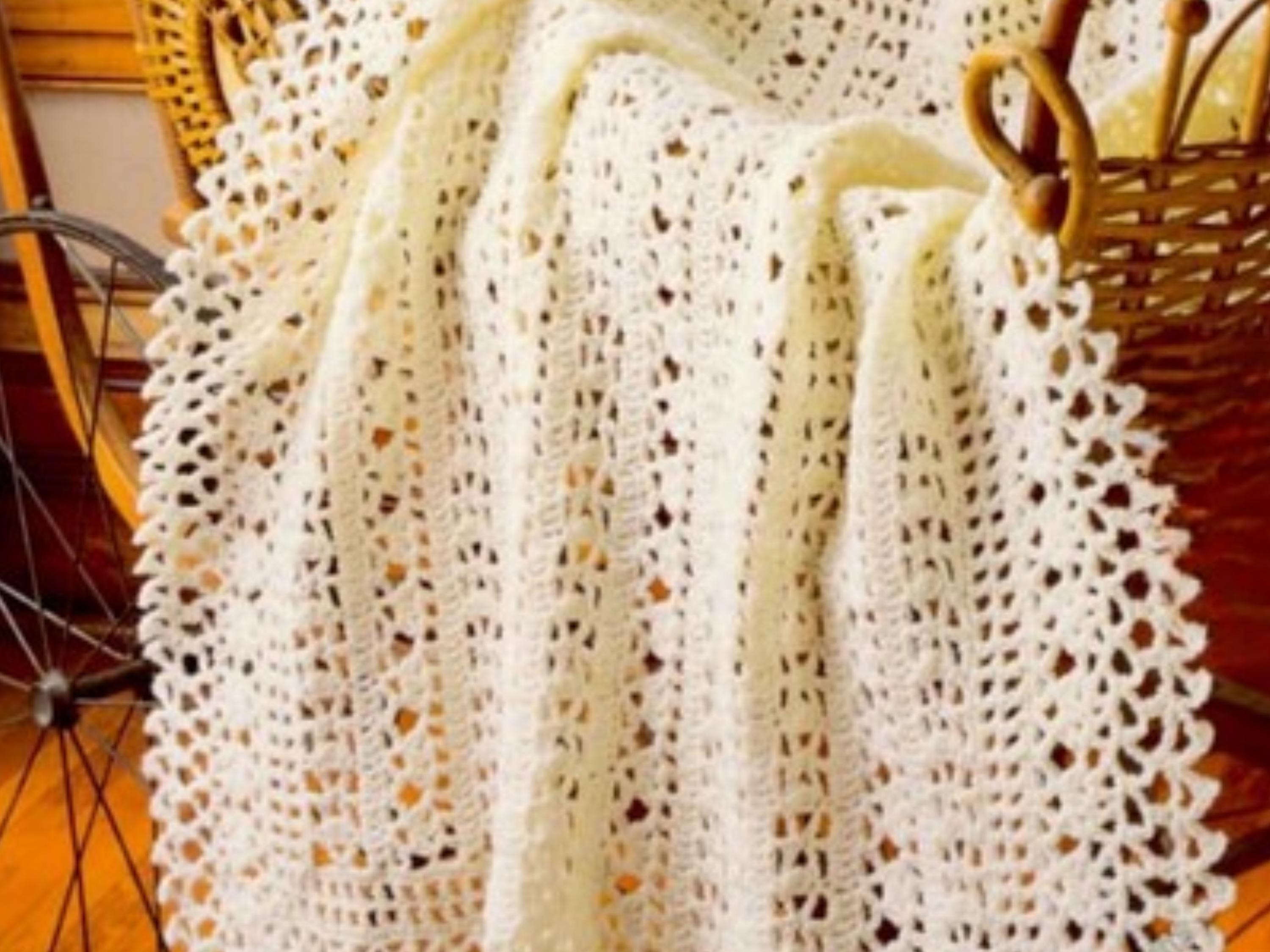 Easy Lace Baby Afghan Crochet Pattern (PDF Download)