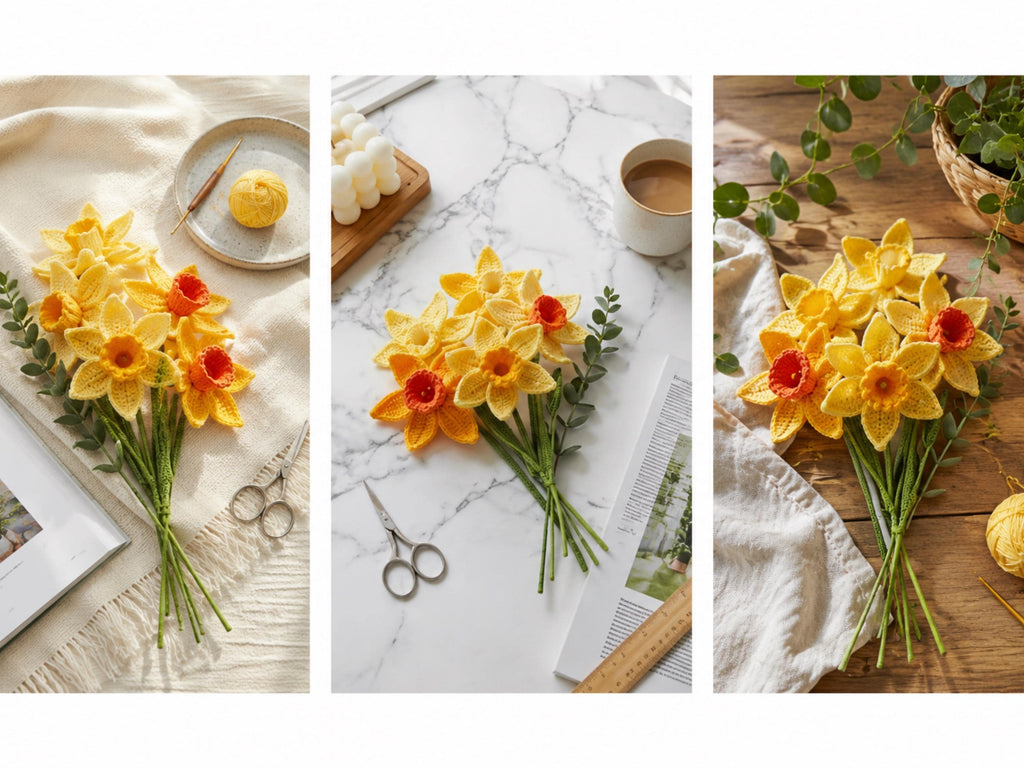 Daffodil Crochet Pattern | Realistic Spring Flower PDF Tutorial