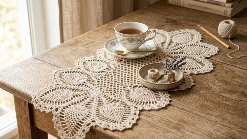 Pineapple Doily Crochet Pattern – Vintage Table Runner (PDF Download)