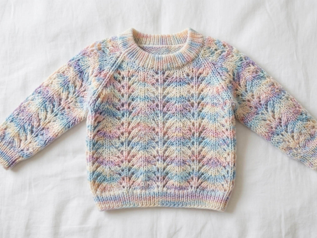 Feather and fan Baby Cardigan Sweater Knitting Pattern (PDF Download)