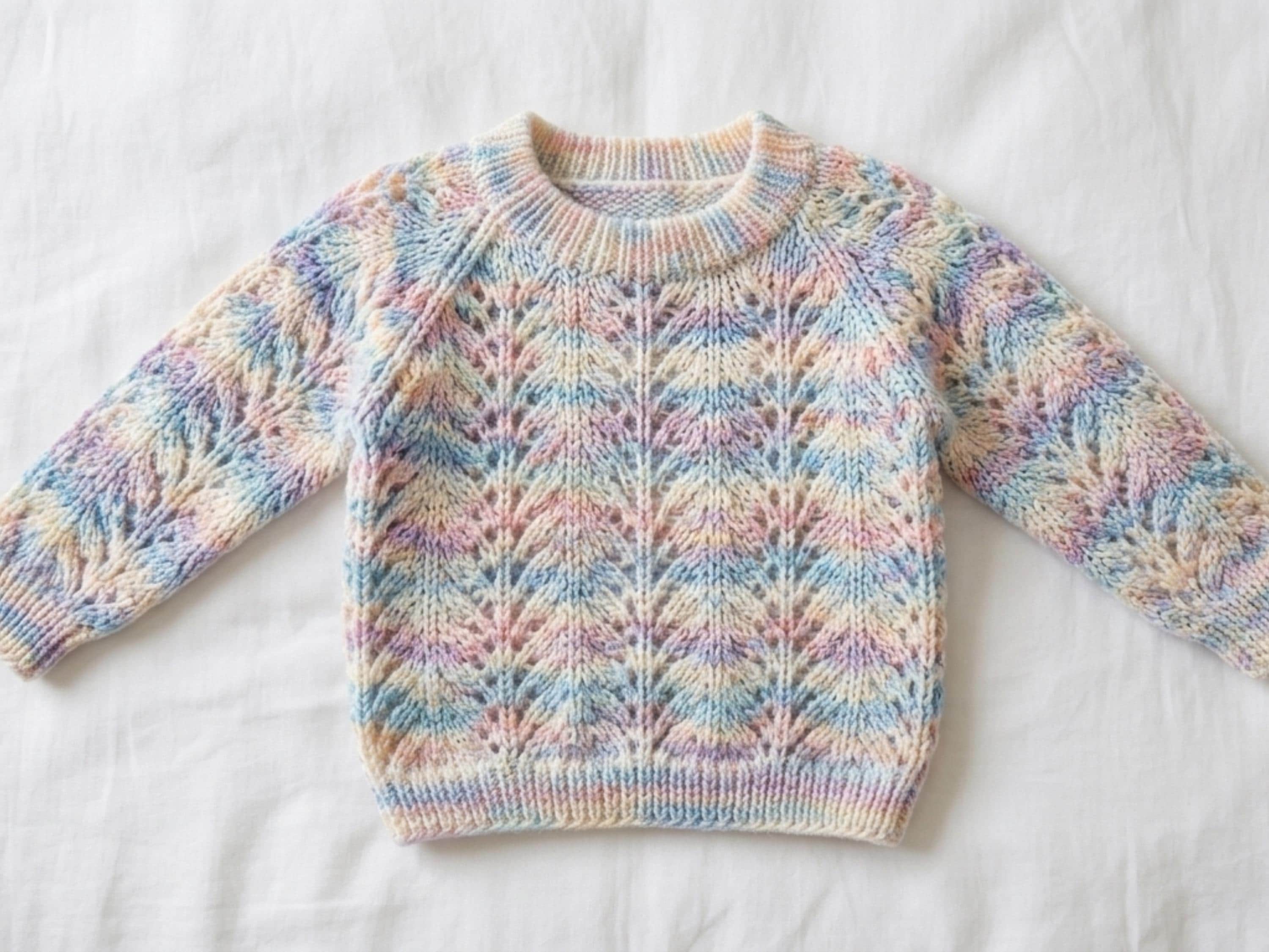 Feather and fan Baby Cardigan Sweater Knitting Pattern (PDF Download)