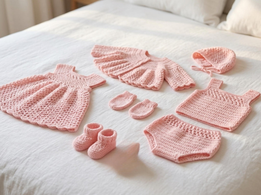 Vintage Baby Girl Crochet Layette Pattern – Dress, Coat, Bonnet (PDF Instant Download)