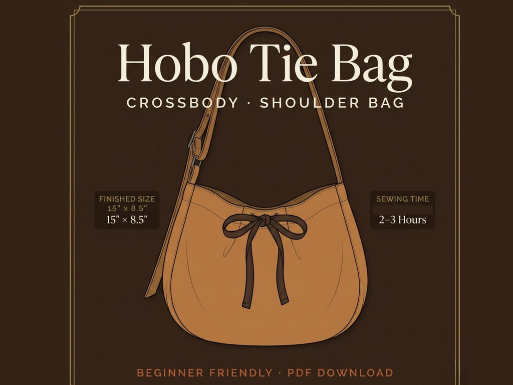 How to Sew the Hobo Tie Bag Sewing Pattern-Beginner-Friendly  Shoulder Bag (PDF Download)