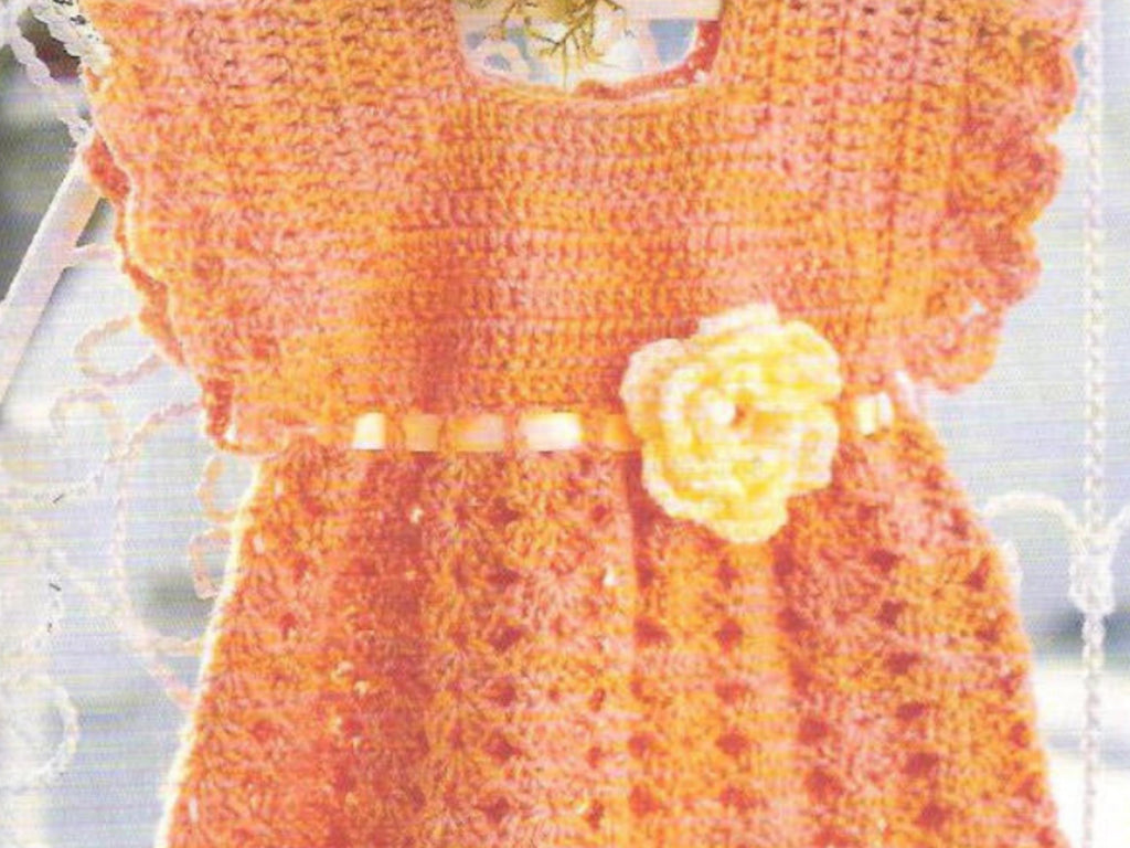 Vintage Baby Dress Crochet Pattern – Flower Lace, 0-12 Months (PDF Download)