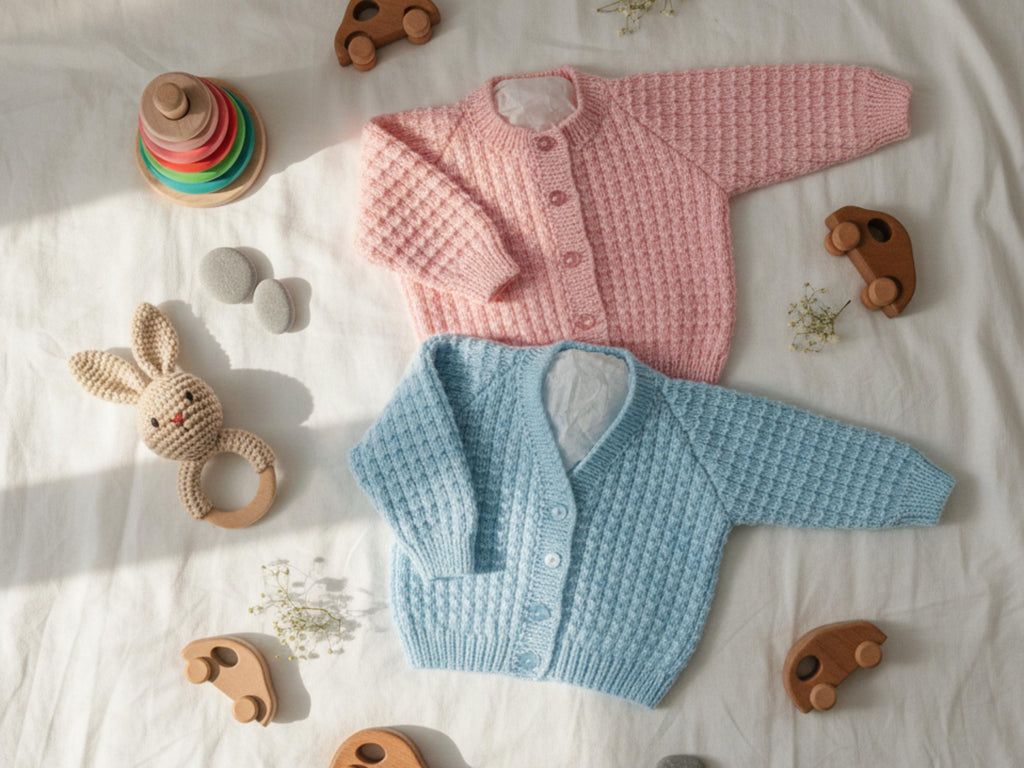 Baby Cardigan Knitting Pattern – DK Double Knit, Sizes 12-22 (PDF Pattern)