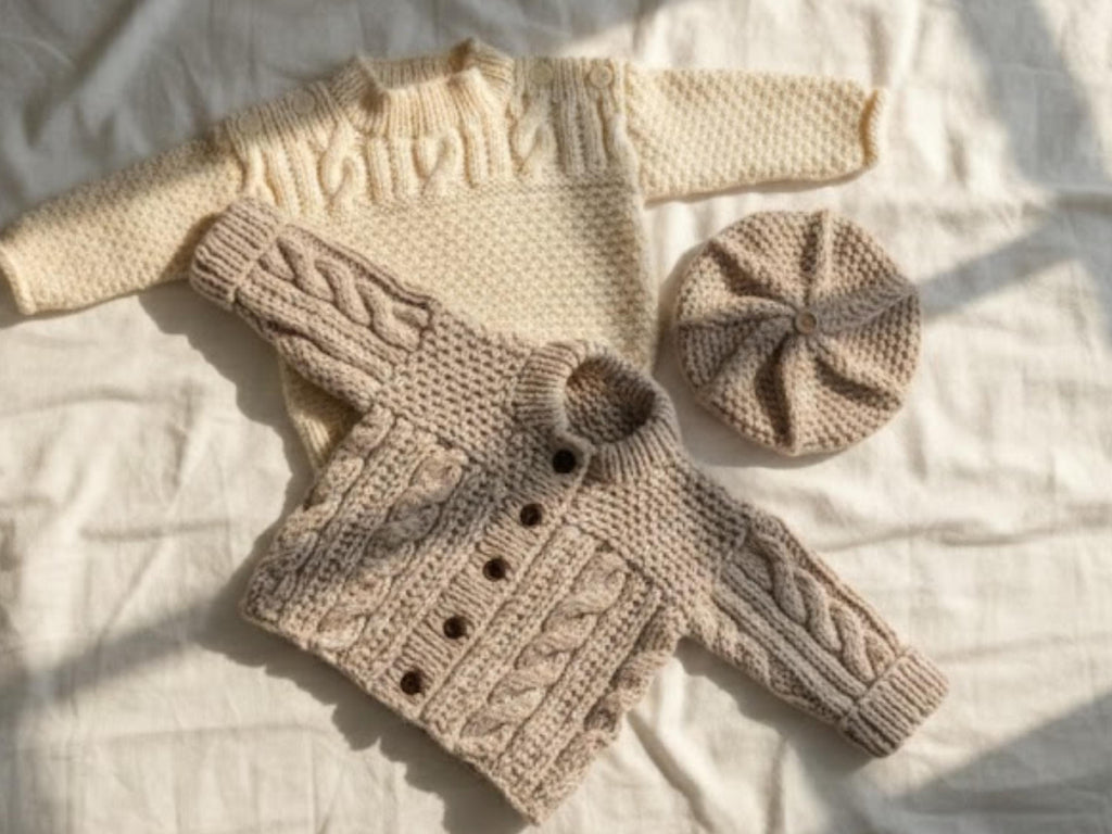 Knitting patterns for boys Vintage Aran Cable Knit Baby Cardigan Pattern (PDF Download)