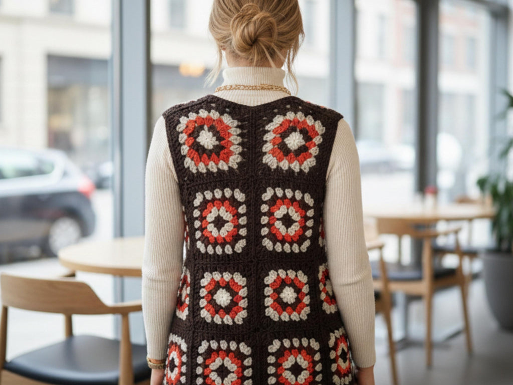Womens Crochet Vest Pattern PDF — Granny Square Women's Vest, Beginner Friendly, Sizes XS-3XL, Instant Download