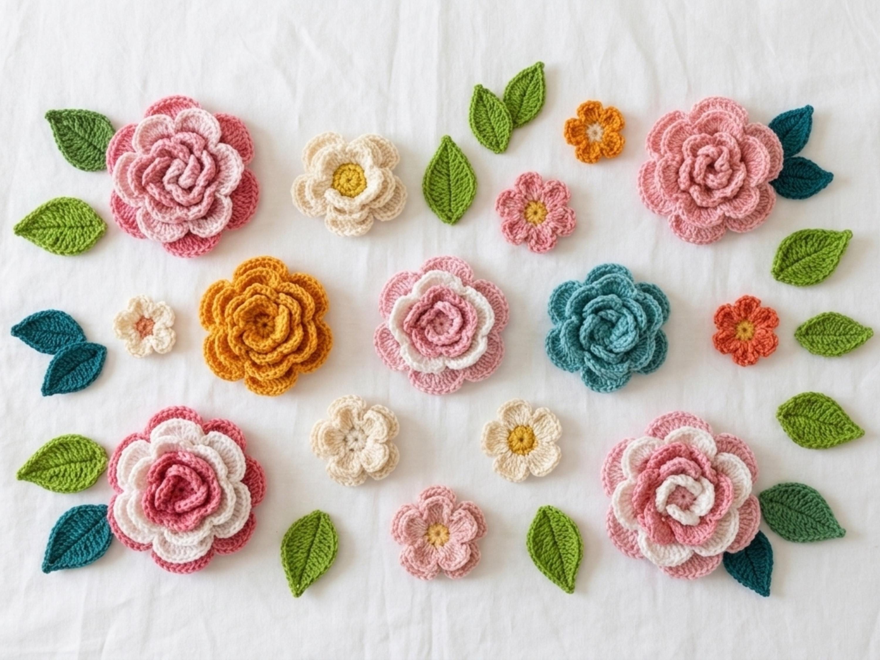 Knitted Flower Appliqué Pattern PDF | Beginner Knitting Project (Digital Download)