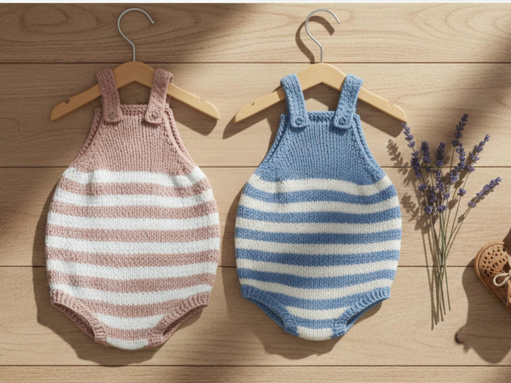 Baby Romper Knitting Pattern PDF - Lacey Romper Beginners - Instant Download - Vintage Style - English Language-baby boy baby girl romper