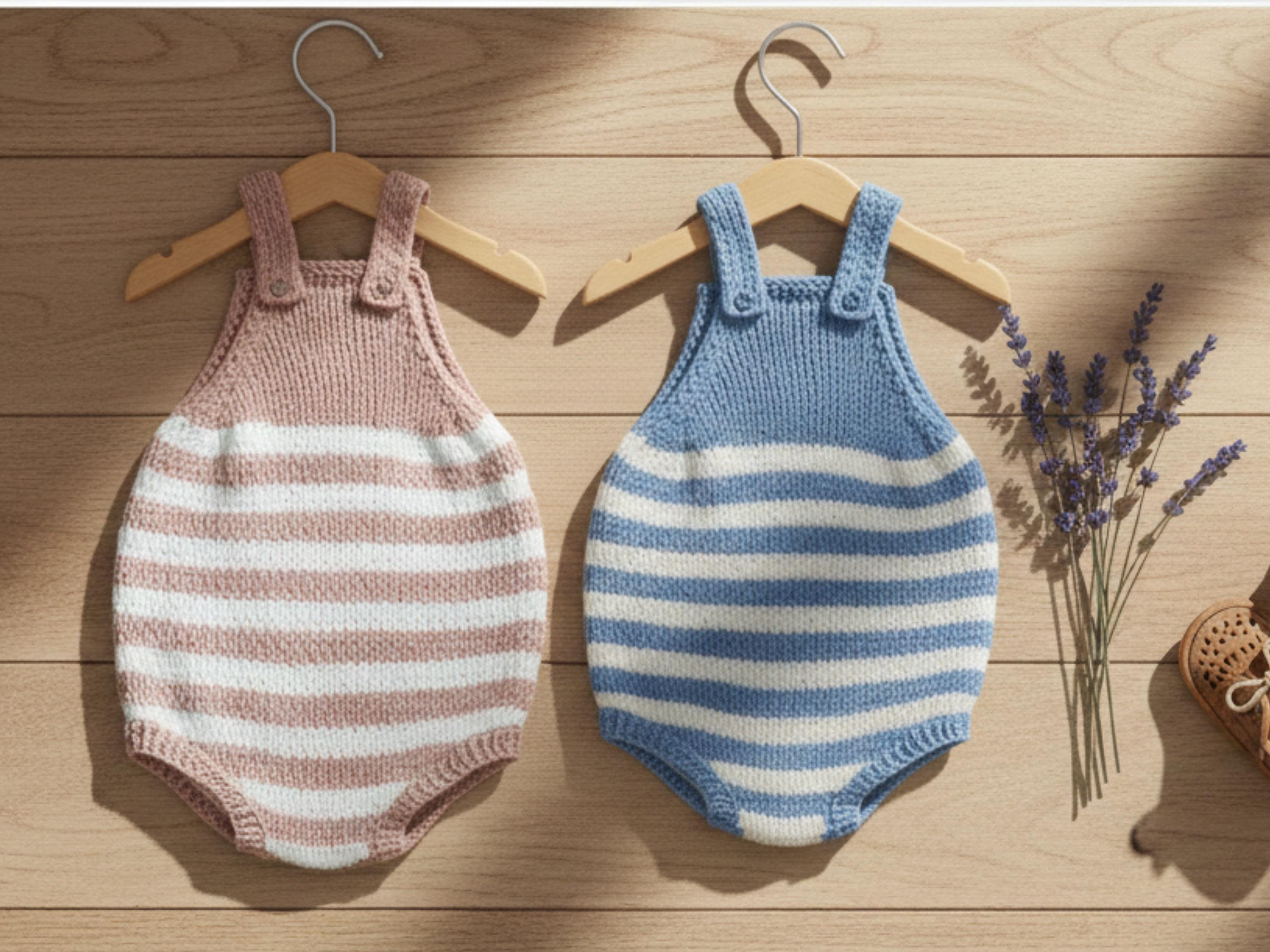 Baby Romper Knitting Pattern PDF - Lacey Romper Beginners - Instant Download - Vintage Style - English Language-baby boy baby girl romper