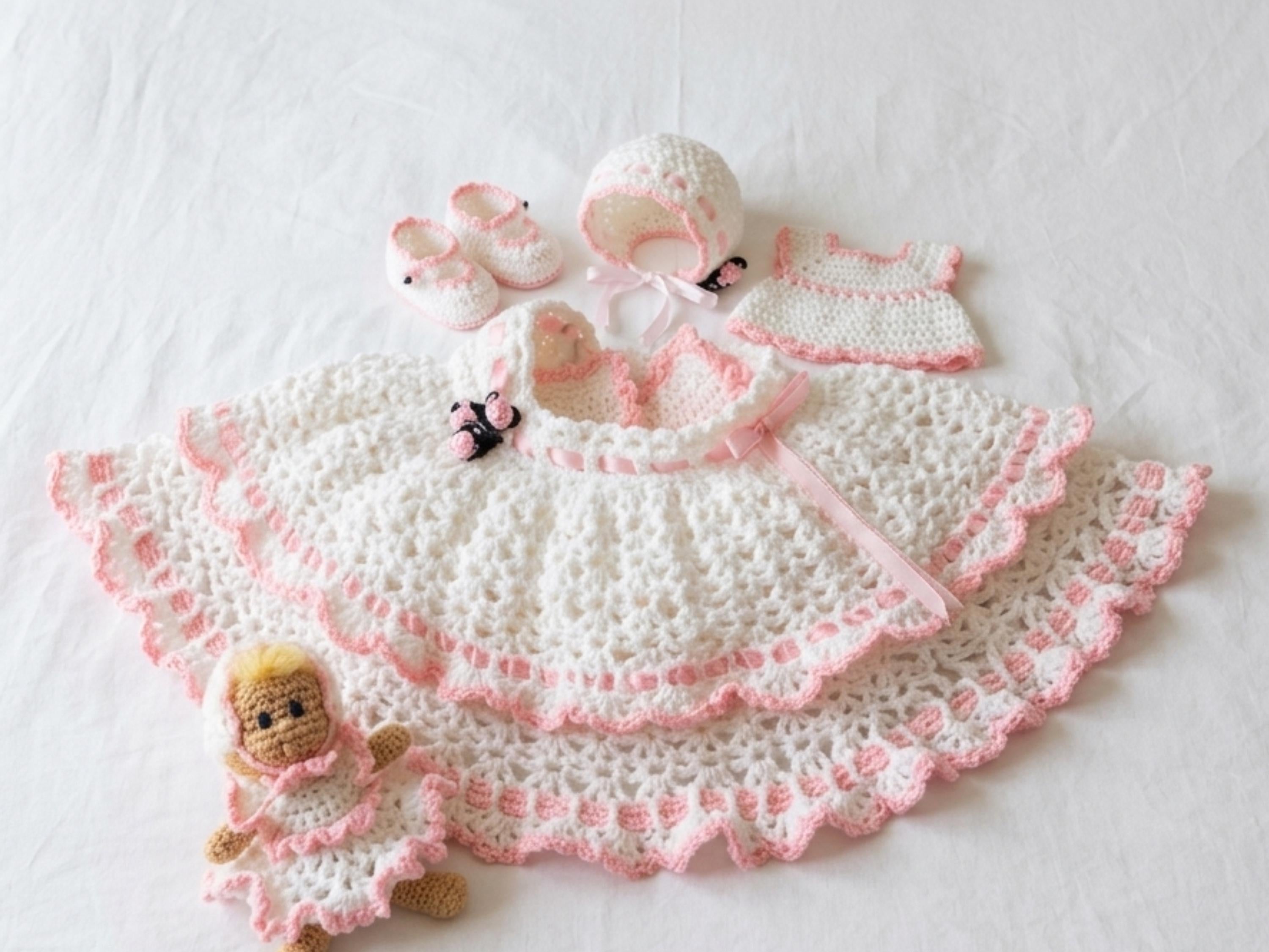 Beginner Crochet Doll Bassinet and Clothes Pattern (PDF Download)
