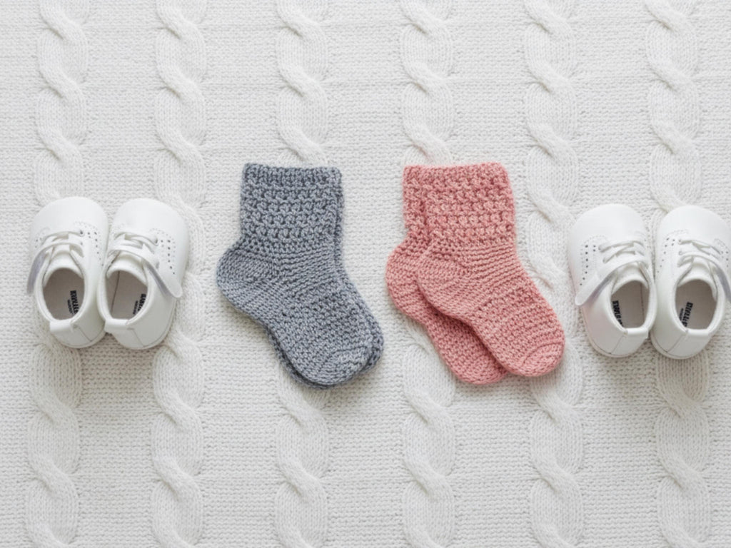 Baby crochet sock patterns, Beginner PDF (3.5 inch Sole)