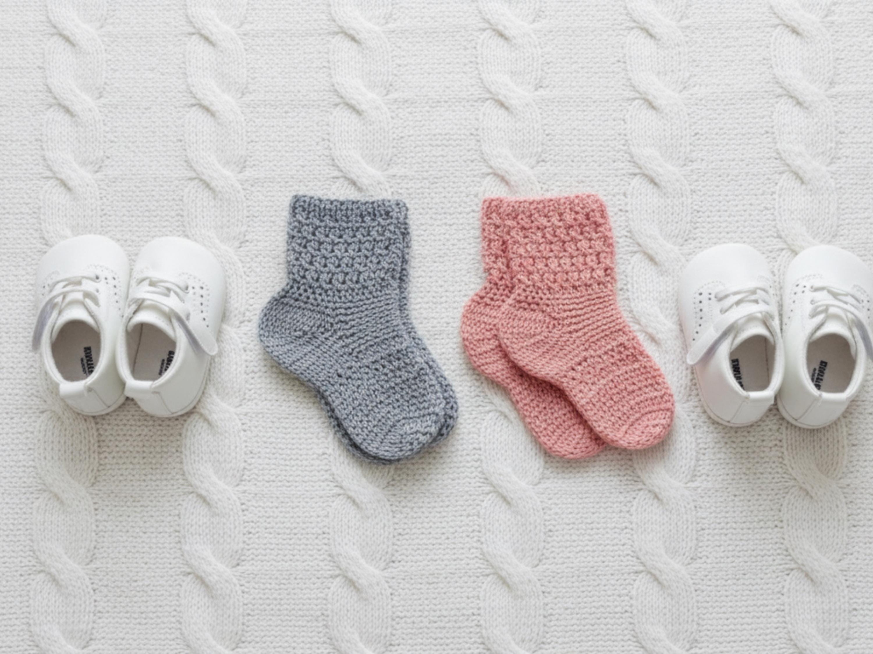 Baby crochet sock patterns, Beginner PDF (3.5 inch Sole)