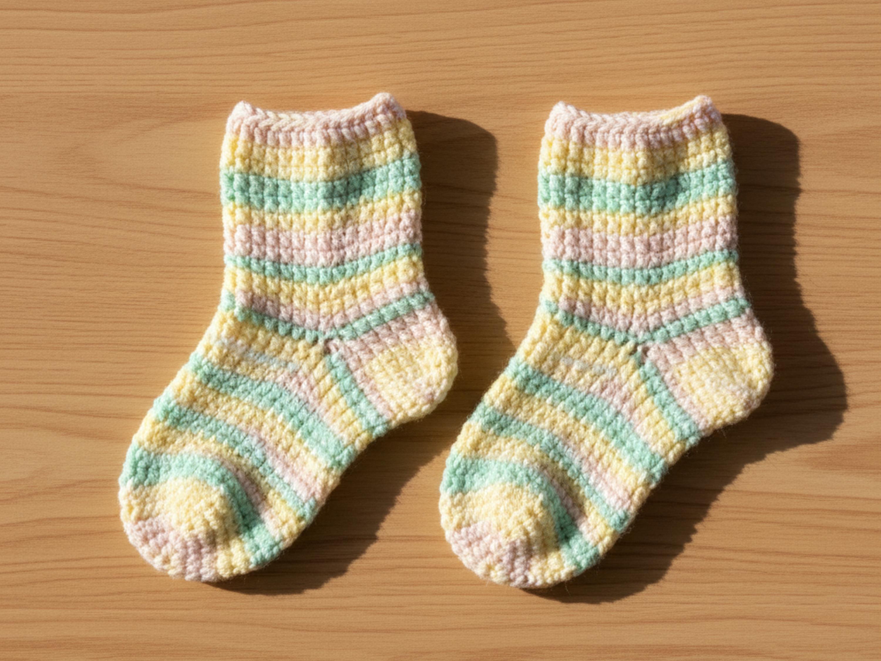 Baby crochet sock patterns, Beginner PDF (3.5 inch Sole)